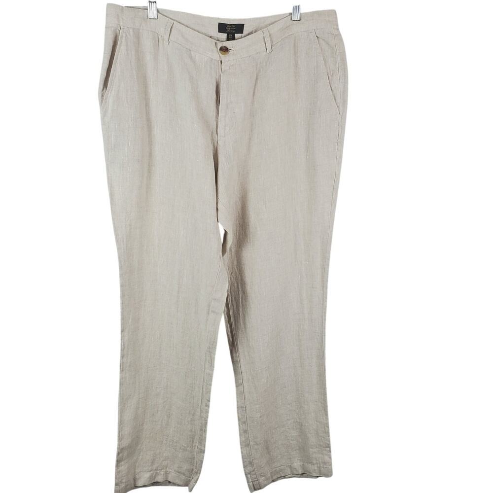 ✨ Club Room Luxury 100% Linen Pants Men 36x32 | Beige Coastal